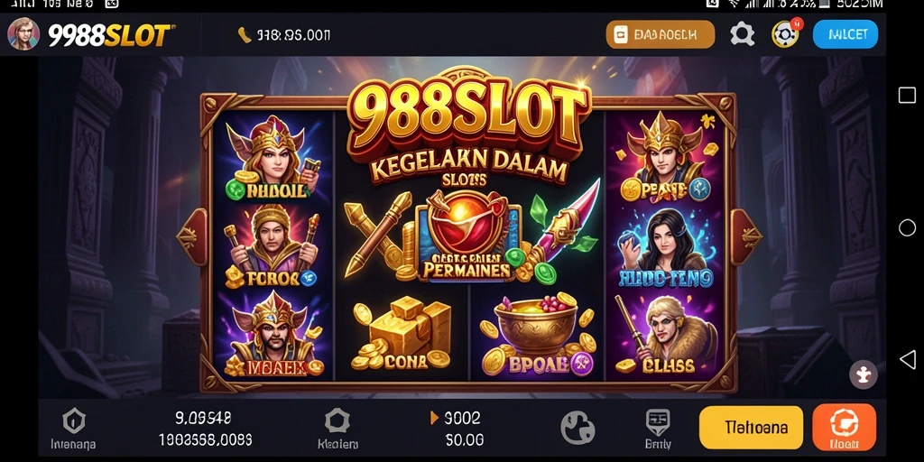 Tangkapan layar menunjukkan pengalaman menegangkan dalam 988SLOT.