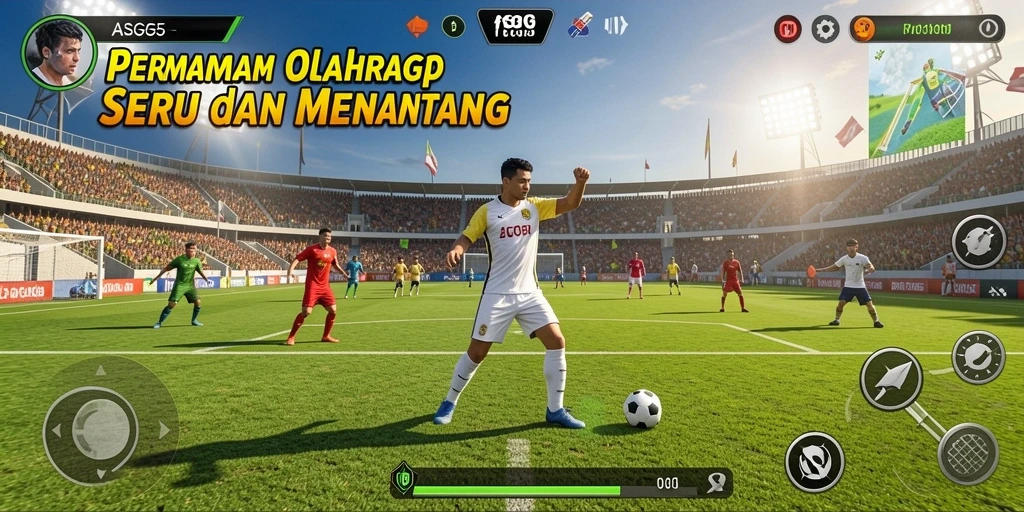 Tangkapan layar gameplay <strong>ASG55</strong> menunjukkan aksi seru dan strategi olahraga.