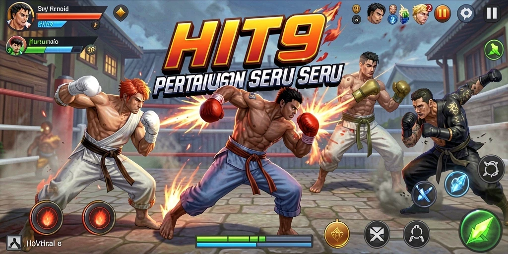 Tampilan gameplay HIT9 yang penuh aksi dan strategi dalam pertarungan.