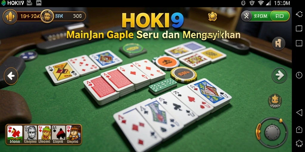 Screenshot HOKI9 menampilkan suasana permainan Gaple yang seru.