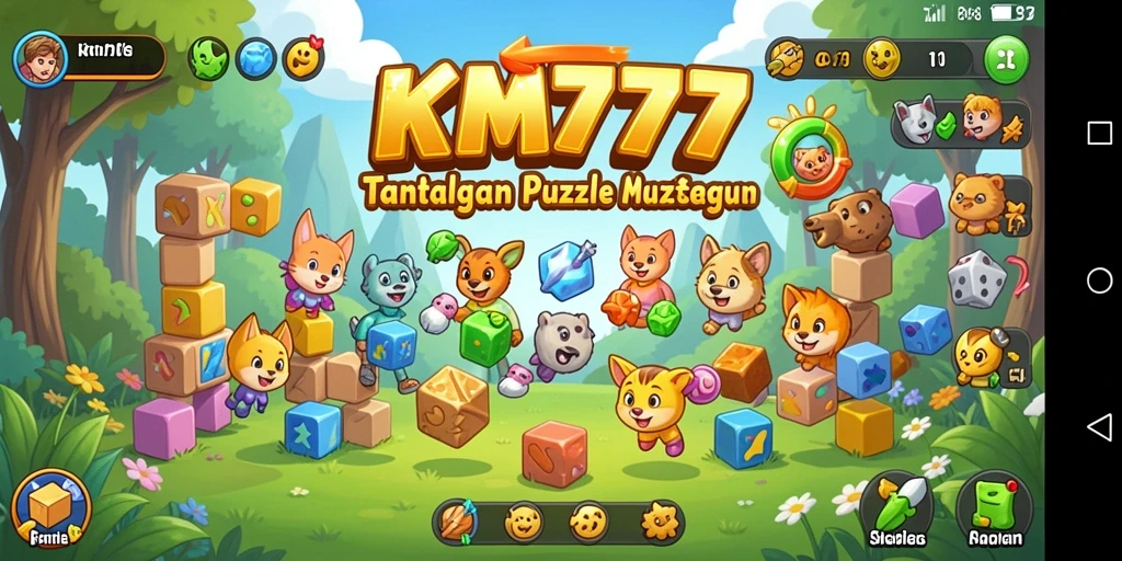 Tampilan gameplay KM777 yang penuh warna dan menarik.