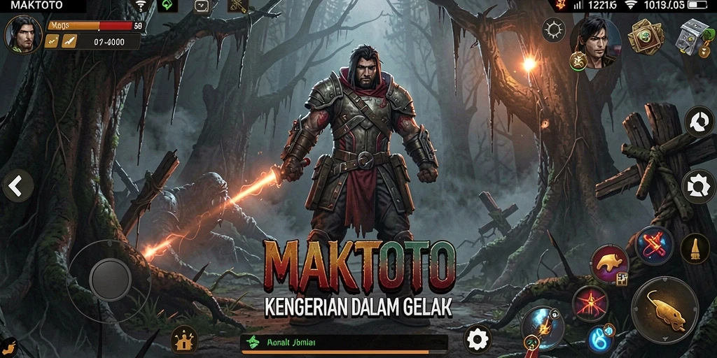 Gameplay MAKTOTO yang menegangkan dengan atmosfer horor yang mencekam.