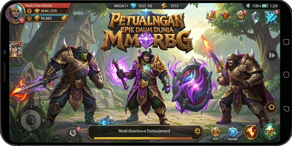 Tampilan gameplay MEGA111 yang menarik dalam dunia MMORPG.
