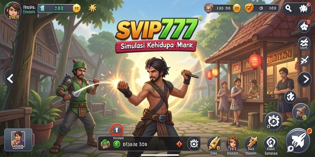 Tampilan gameplay SVIP777 dengan interaksi karakter yang dinamis dan lingkungan realistis.
