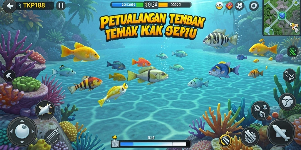 Tampilan gameplay TKP188 yang menegangkan saat menembak ikan.