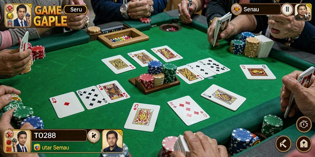 Tampilan gameplay Gaple yang interaktif dan menarik.